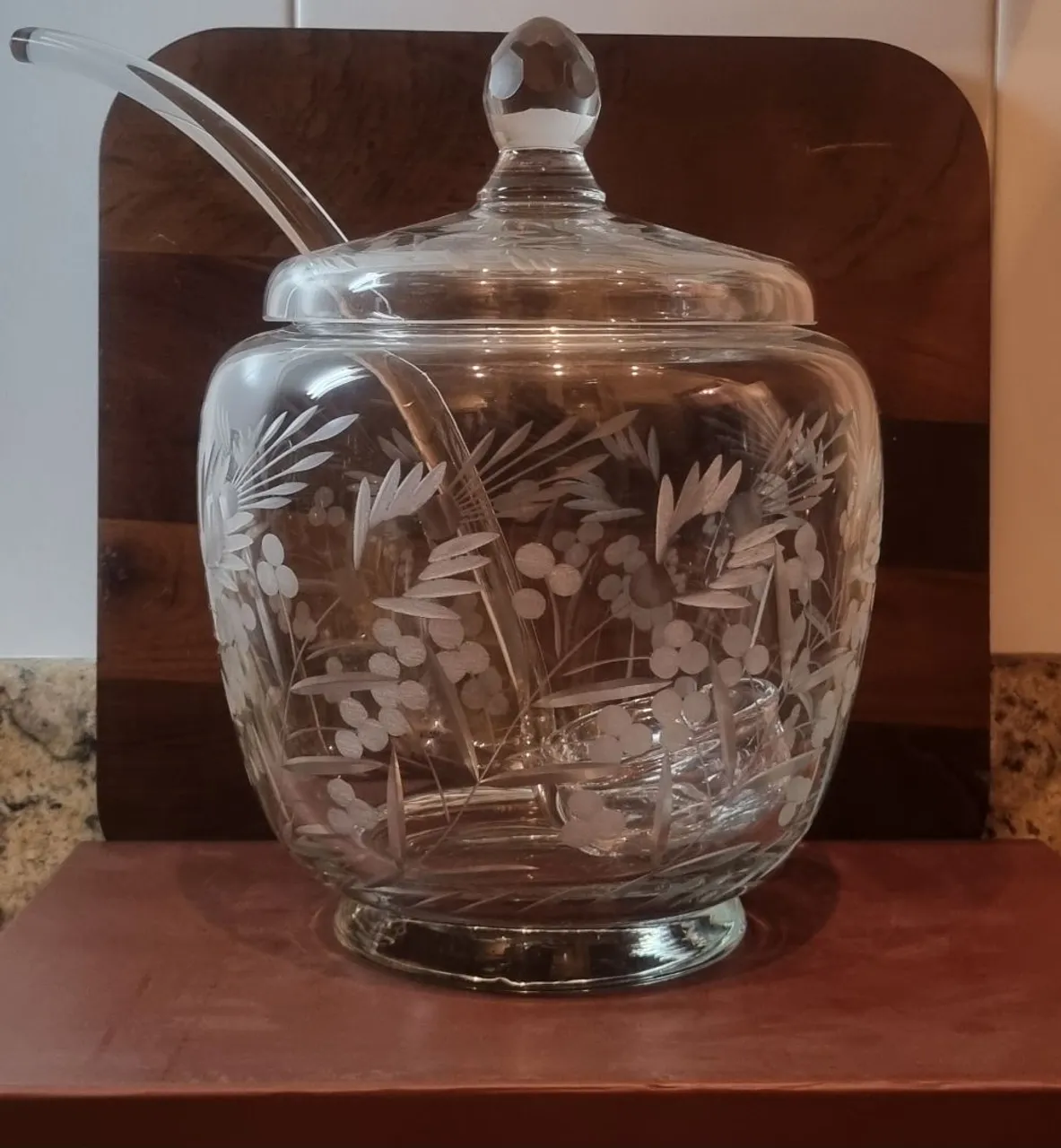 Poncheira de Cristal Lapidado
