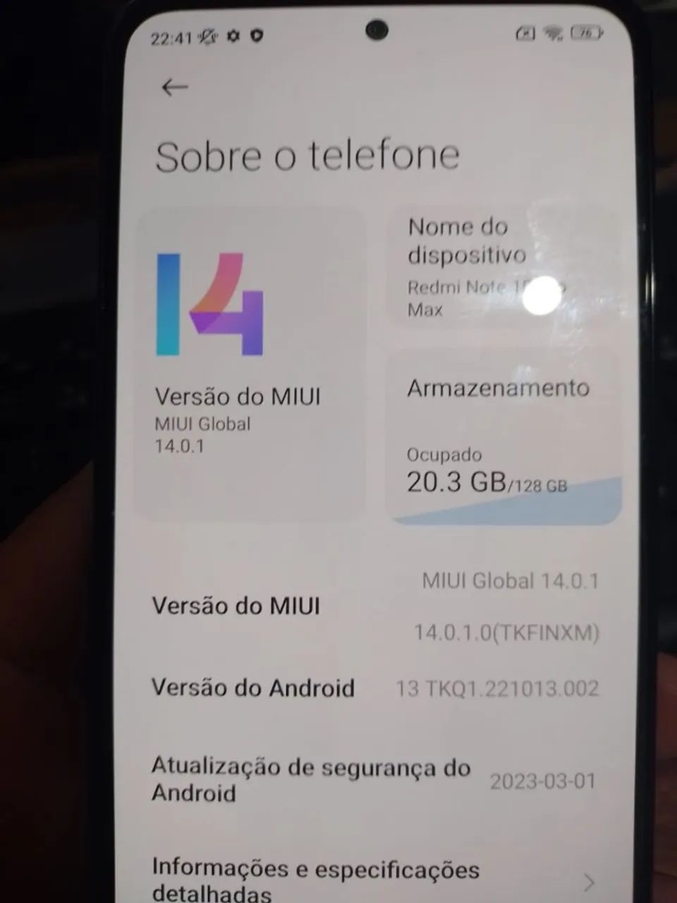 Celular Redmi Note 10 Pro Max 128GB - Foto 2