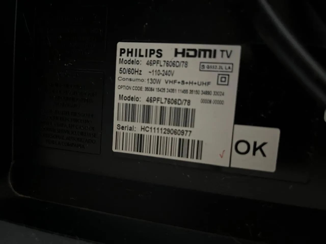 Tv Phillips 46PFL7606D/78  Ambilight 46 polegadas64522272376833122