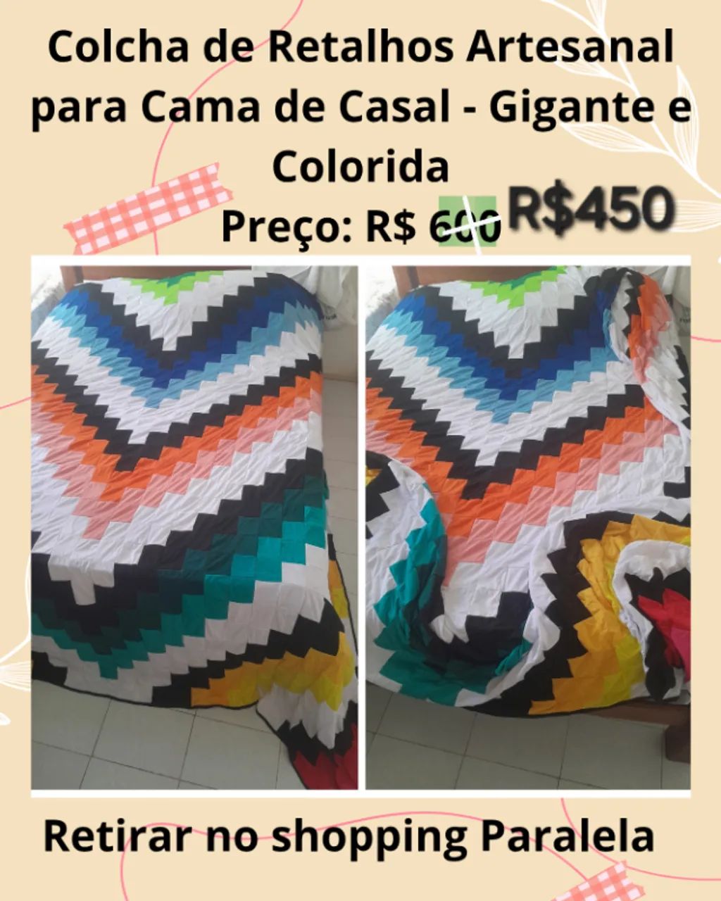 Imperdível Colcha Artesanal Gigante Nova Imperdível! - Foto 2