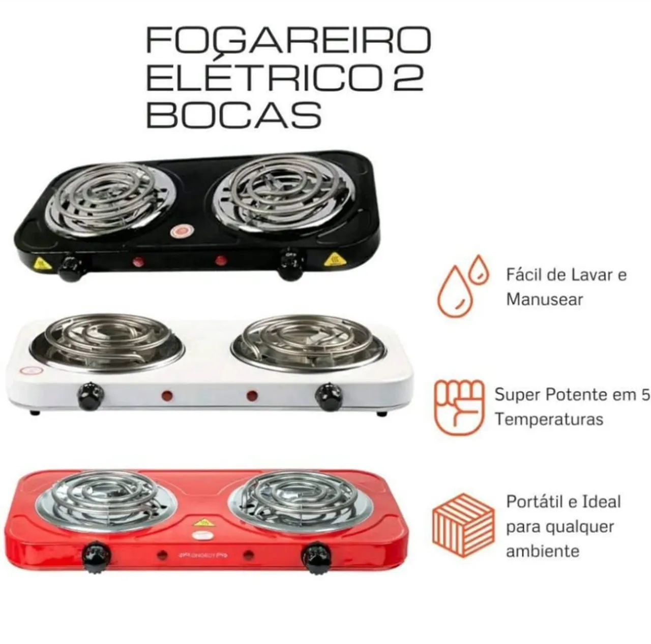 Fogão elétrico portátil 2 bocas  - Foto 2