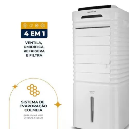 Climatizador de Ar Britânia 4 em 1 Frio com 3 Velocidades e 80W - Branco - 110V
