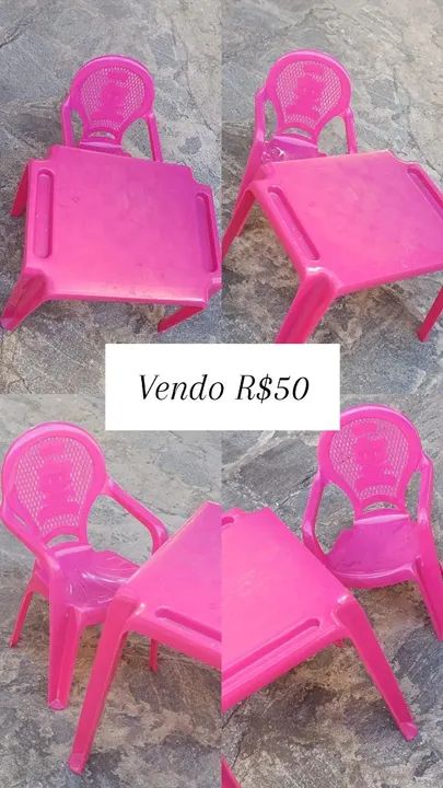 Mesa e 1 Cadeira Infantil Rosa