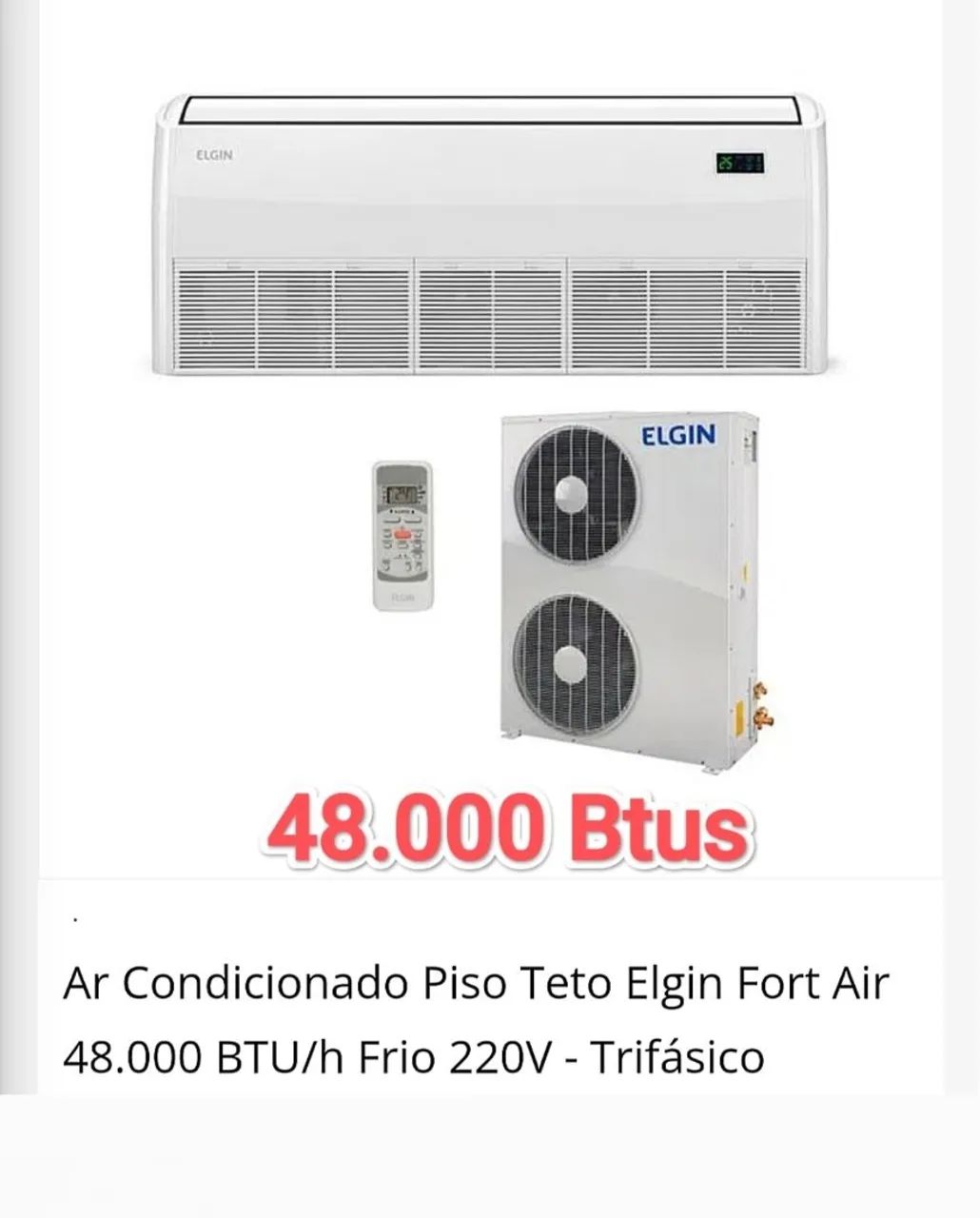 Ar Split Elgin 48.000 BTUs+ Novo + Nota + Garantia+ Cartão 12x!!!