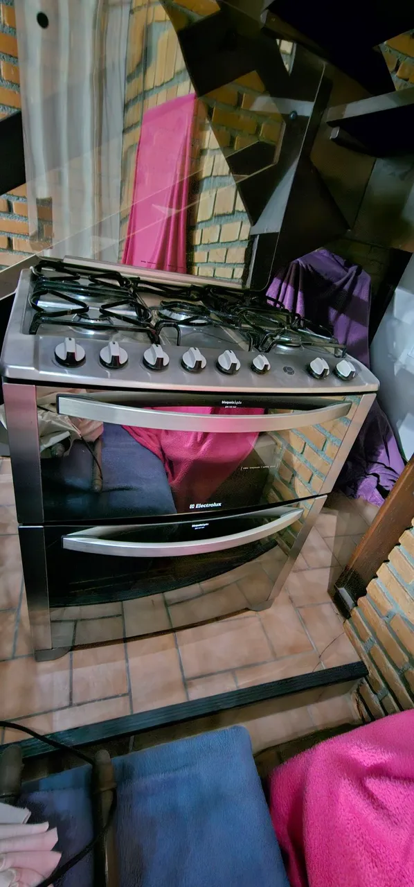 Fogão Electrolux Inox 5 bocas, Forno Duplo, Tripla Chama