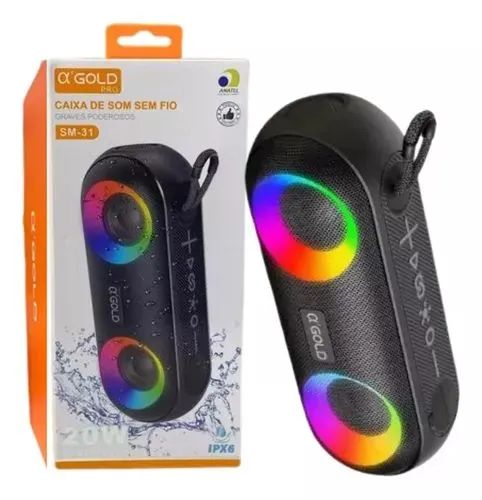 Caixa de Som Bluetooth com LED RGB - Foto 3