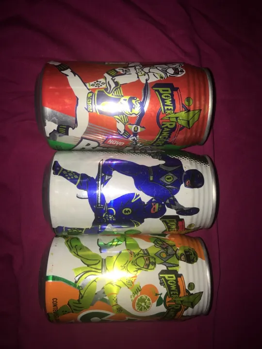 3 latas Guaraná Brahma Coleção Power Rangers