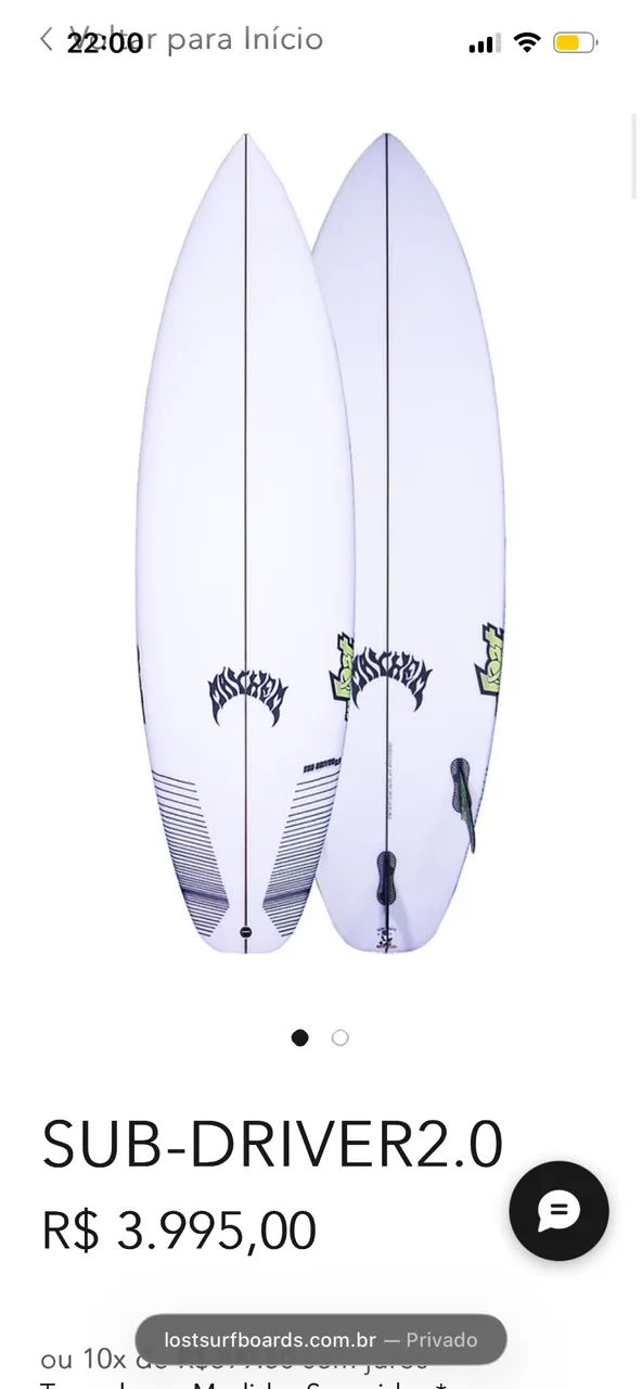 Prancha de surf Lost - Sub Driver 2.0 (FUTURES) - MUITO NOVA! - Foto 6