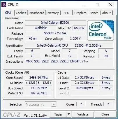 Processador Intel Celeron Dual Core E3300 - 2.50ghz - LGA 775  - Foto 2