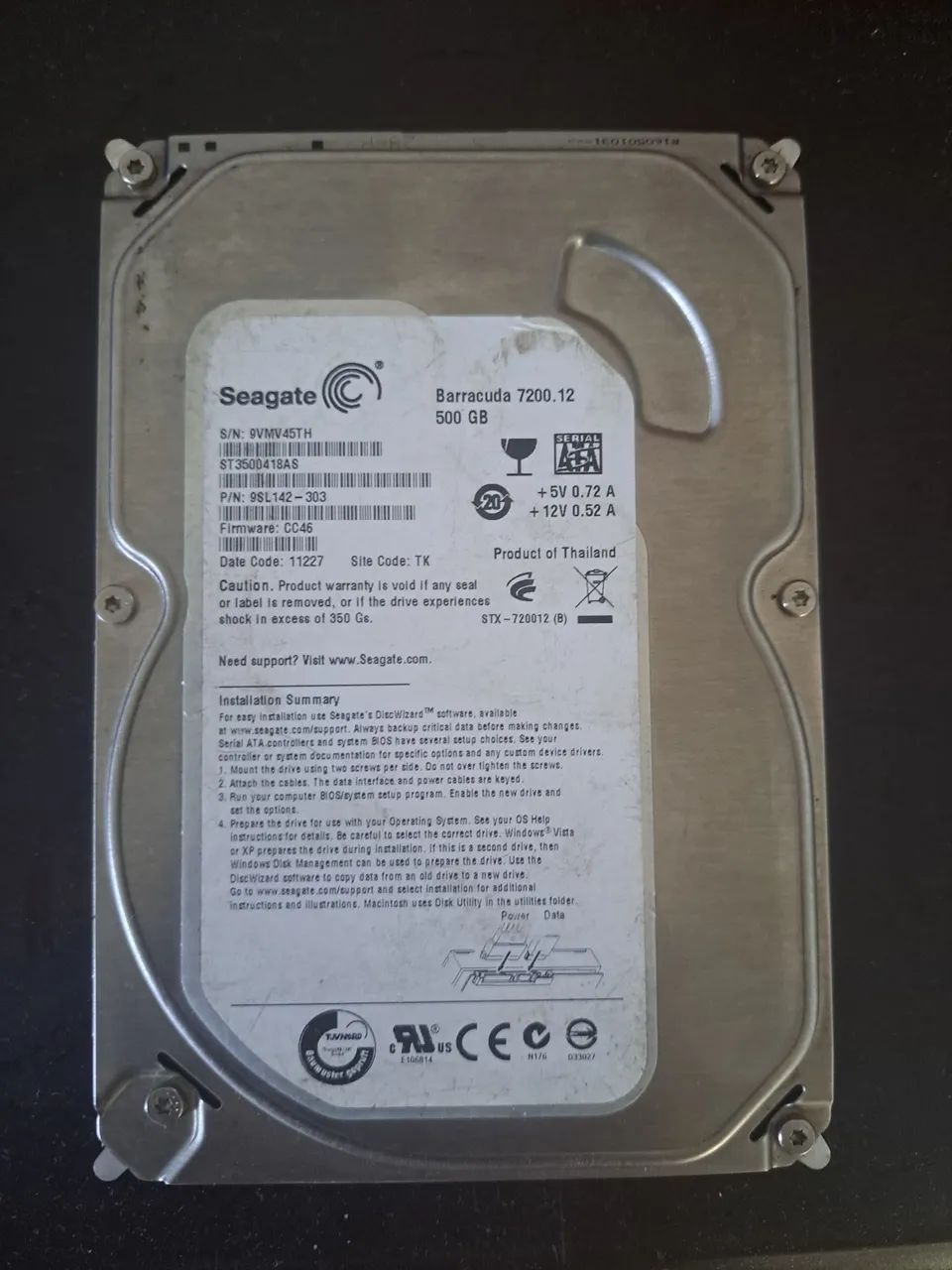 HD Seagate Barracuda 7200.12 500GB