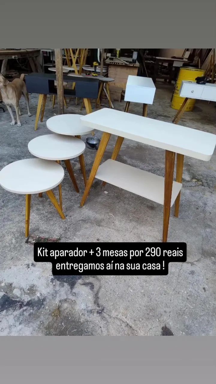 Conjunto de mesas laterais redondas por R$130 - Foto 2