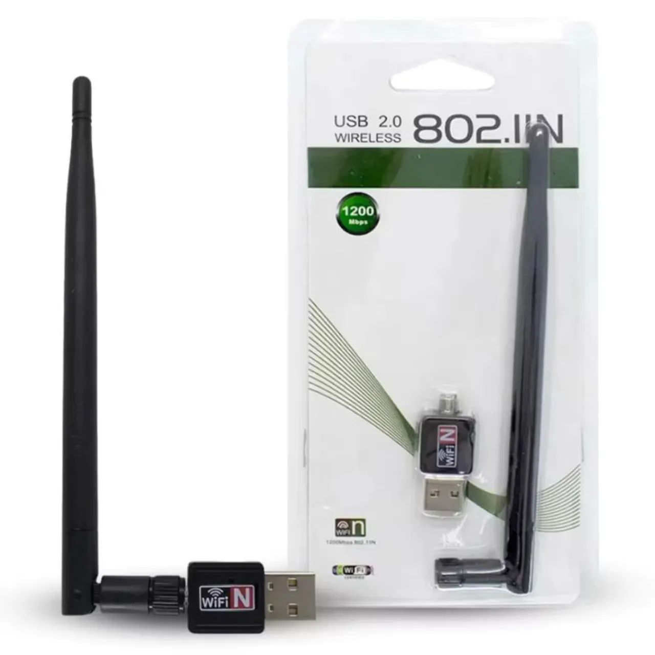 Adaptador Wifi Usb Wireless 1200mbps Com Antena PC Notebook