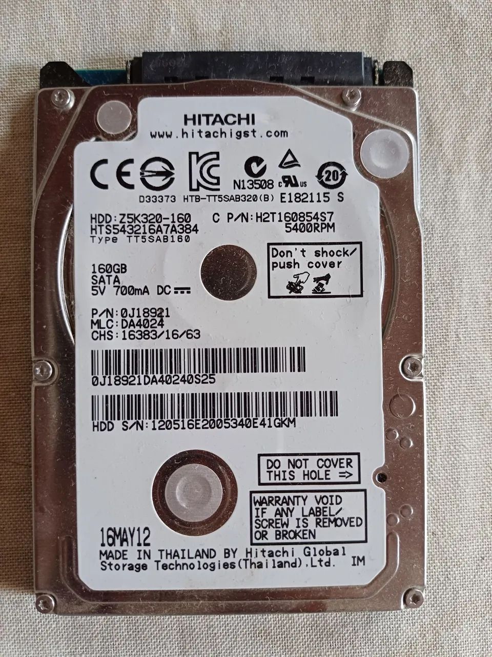 HD interno Hitachi 160GB para Playstation 3