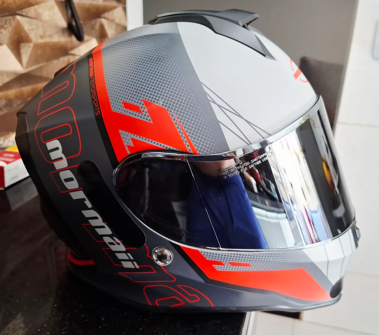 Capacete Moto Mormaii Racing - Preto/Vermelho/Cinza