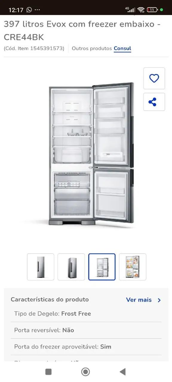 Geladeira Consul Frost Free -Inverter 397 litros - Foto 5