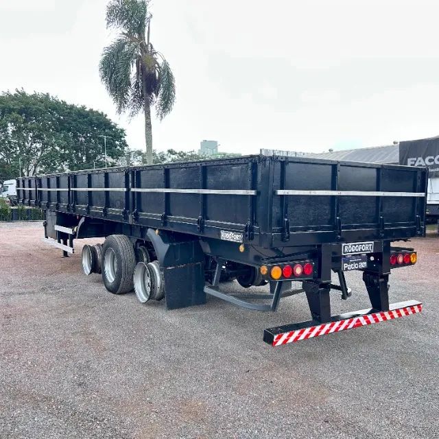 Carreta Grade Baixa/carga seca Rodofort Assoalho Ferro 2013 12,40m c/ 12 pinos conteiner - Foto 4