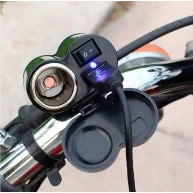 Carregador de Celular e acendedor de cigarro Tomada 12v para Moto - Foto 4