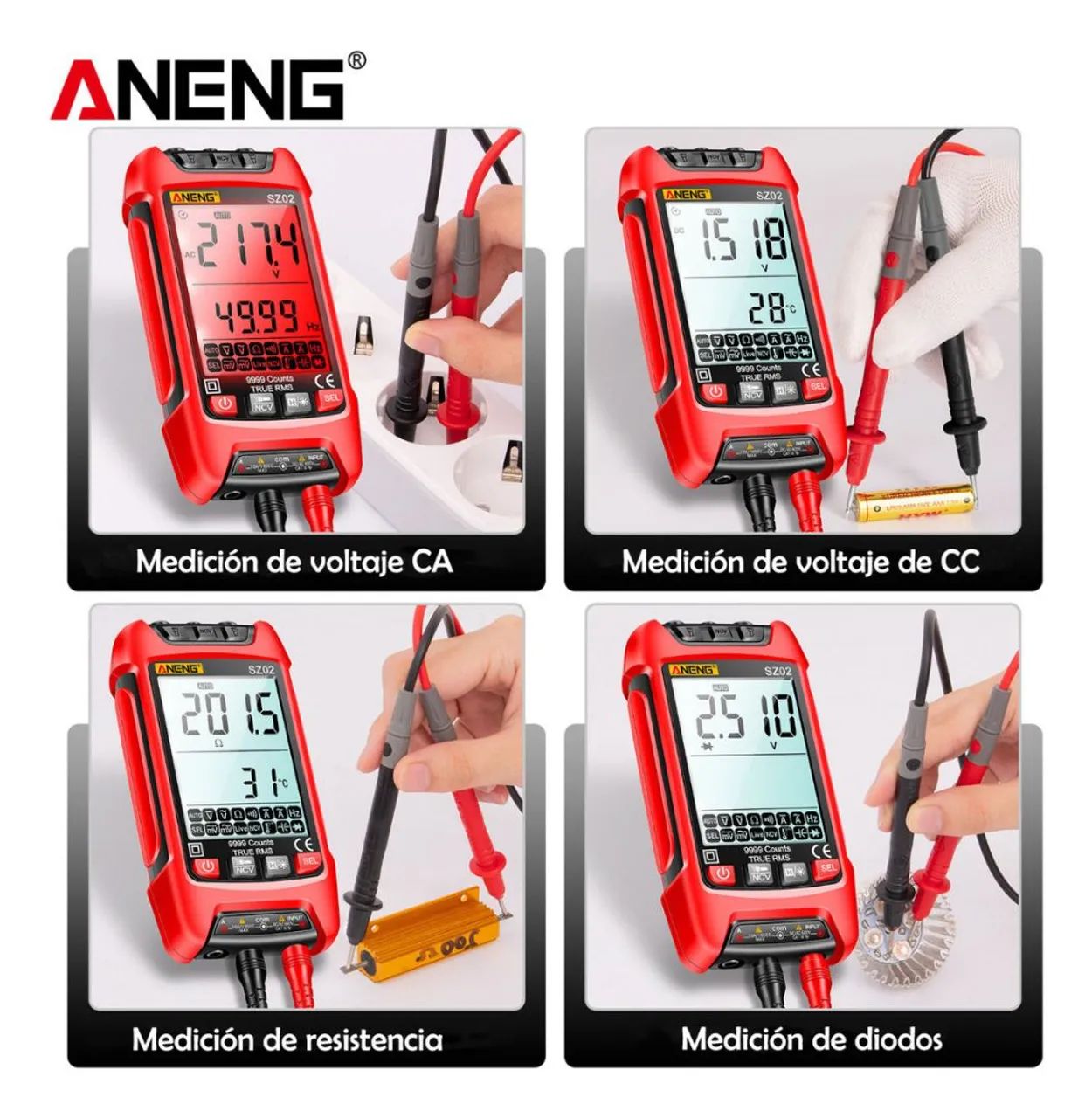 Multímetro digital Sz02, Medidor de capacitância e Capacitor, Multímetro profissional - Foto 4