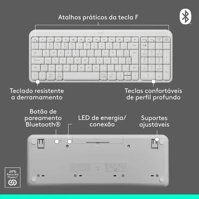 Teclado e Mouse Logitech Sem Fio Bluetooth - Foto 4