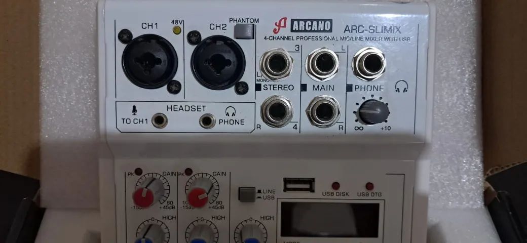 Mesa De Som 4 Canais Arcano Arc-slimix Interface Usb 5v - Foto 3