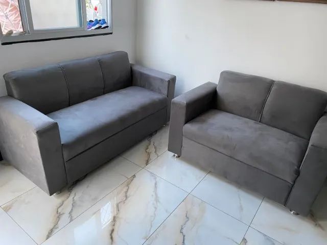 Sofá 2 e tres lugares Material suede D33 Duravel Confortável Promoção - Foto 2