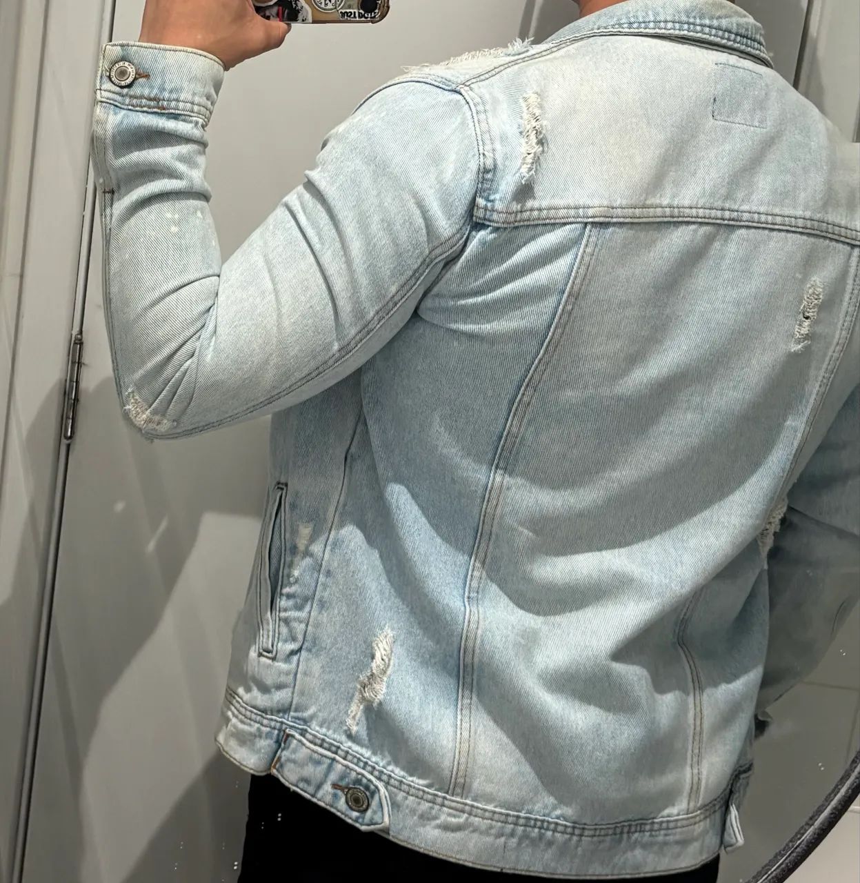 jaqueta jeans masculina destroyed P - Foto 2