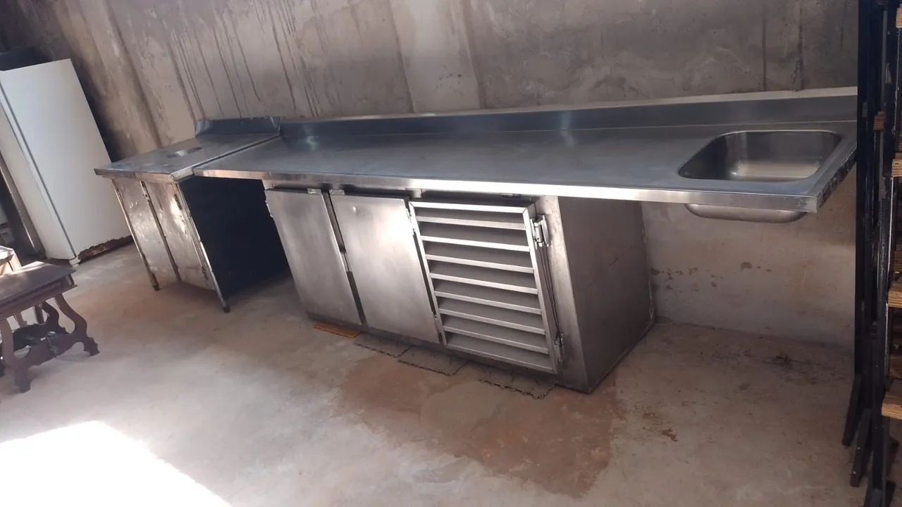 Balcão refrigerado com pia de inox  - Foto 2