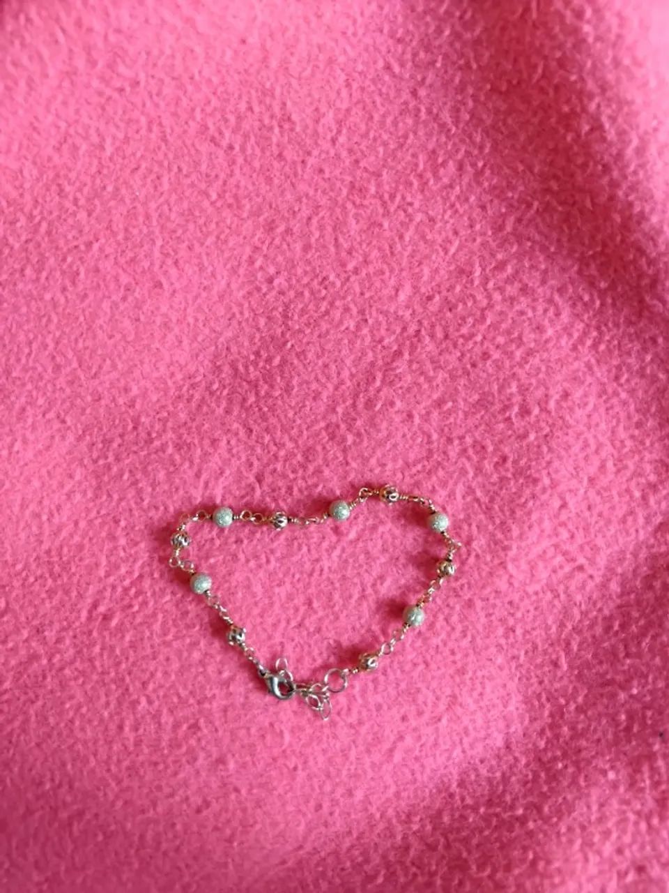 Pulseira de bolinhas diferentes banhadas - Foto 2