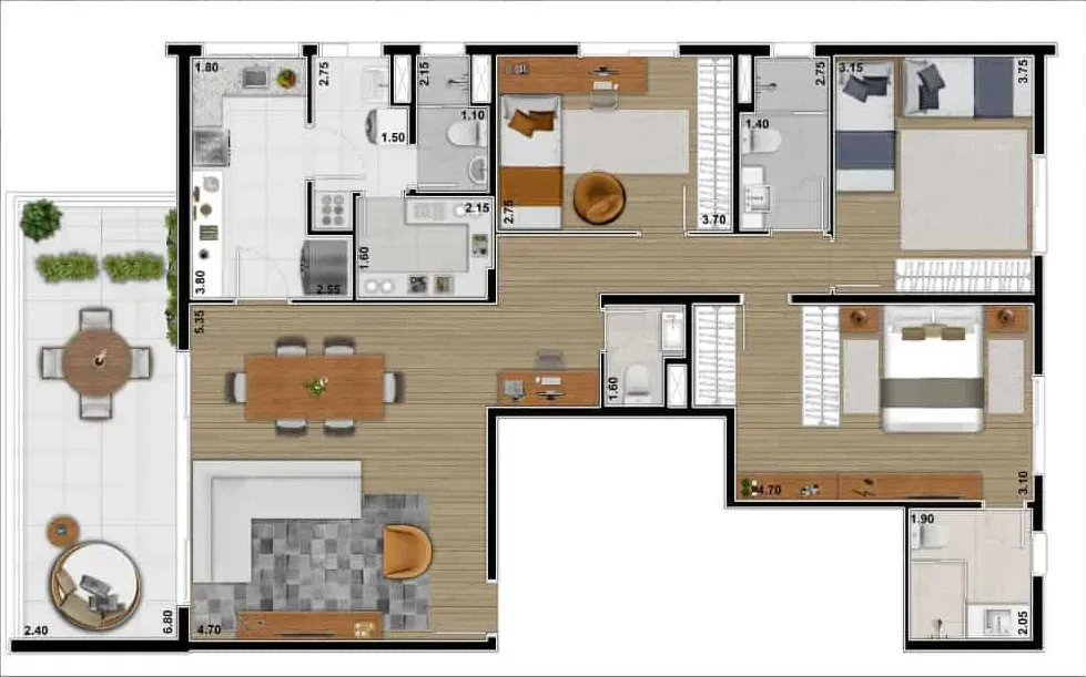 PLANTA 132m²