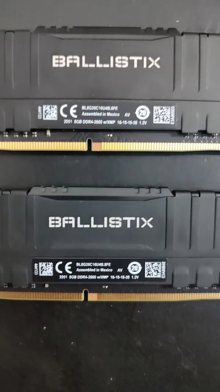 Memória ram ddr4 16gb(2x8) 2666mhz Crucial Ballistix  - Foto 2