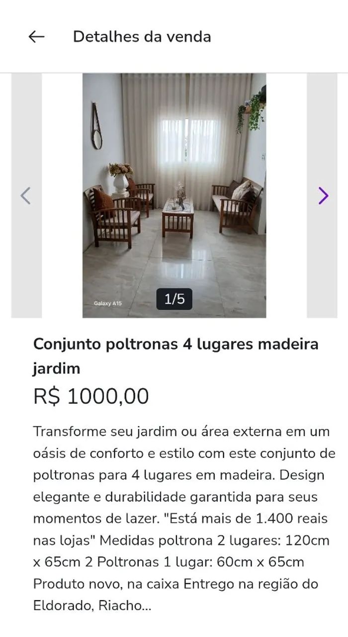 Conjunto poltronas madeira