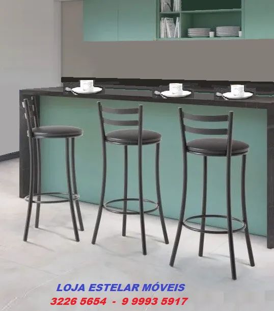 banquetas alta para bancada área gourmet - Foto 4