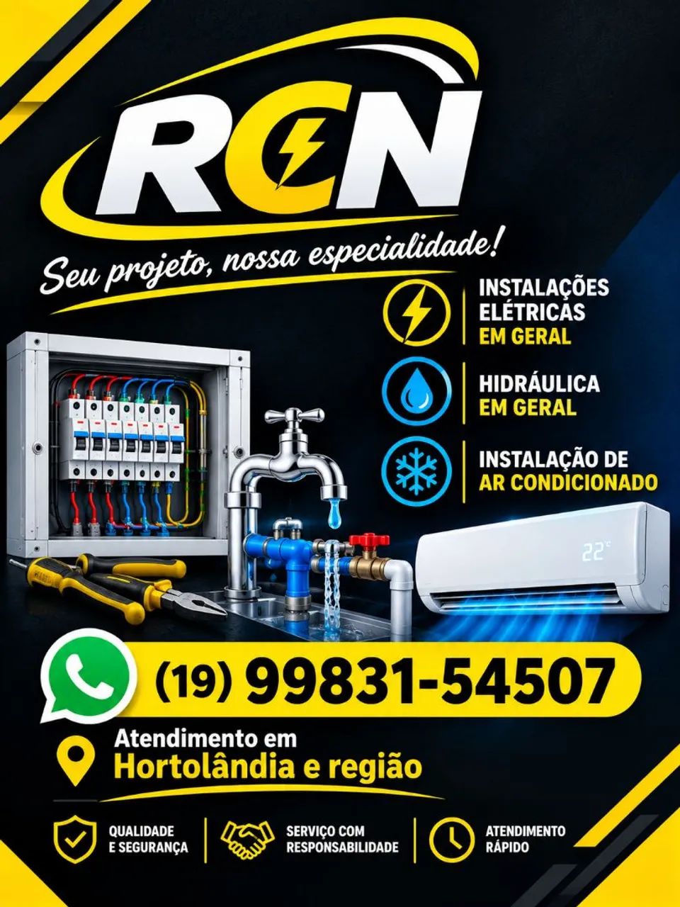 Elétrica hidráulica e instalação de ar condicionado 