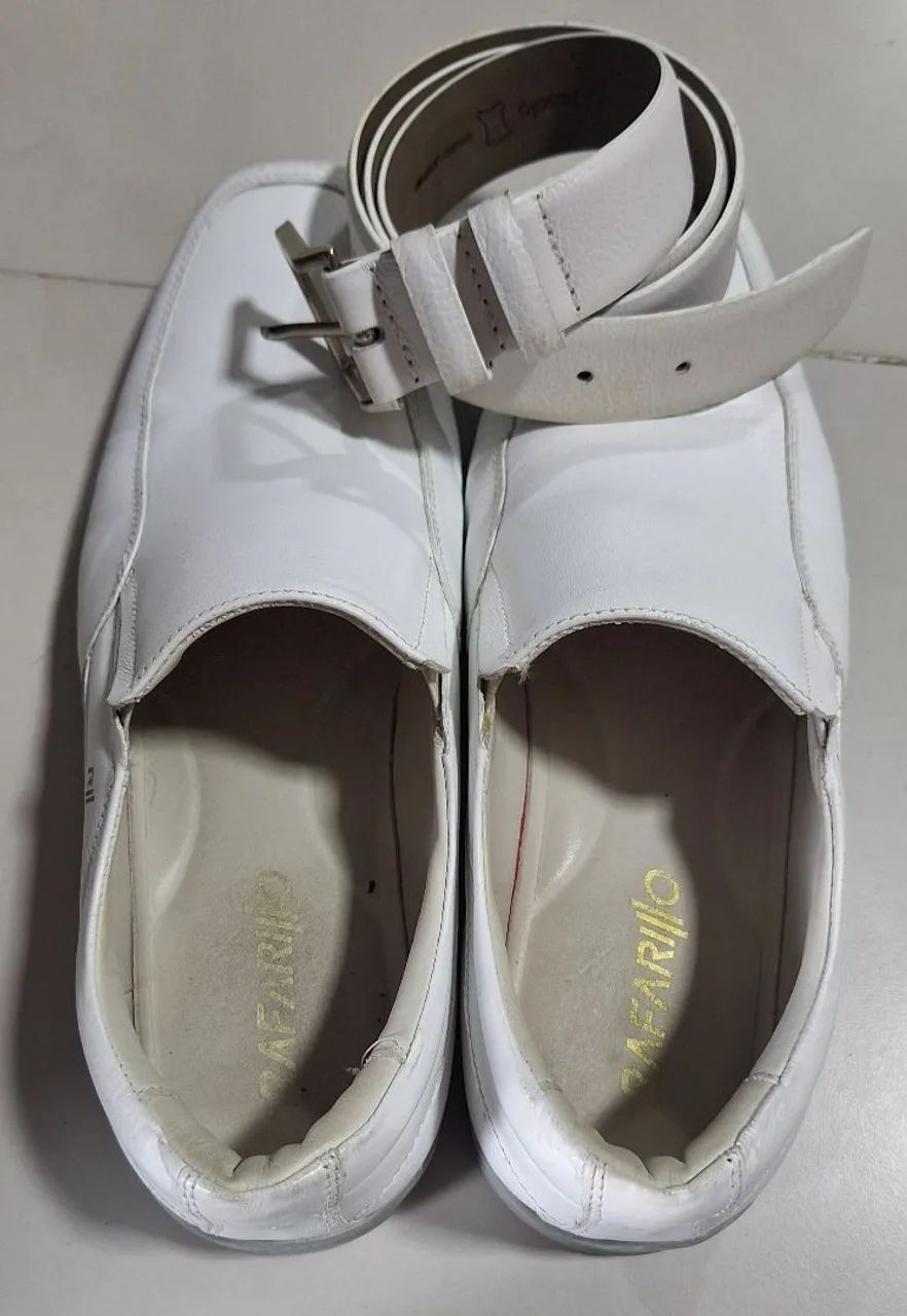 Sapato branco Rafarillo + cinto  - Foto 3