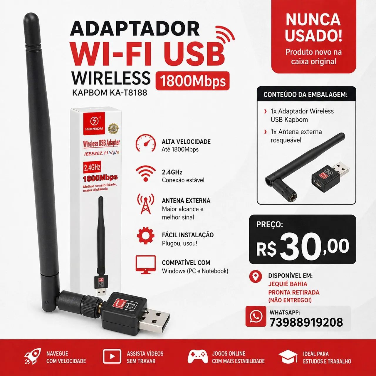 Adaptador Wifi USB ka-t8188