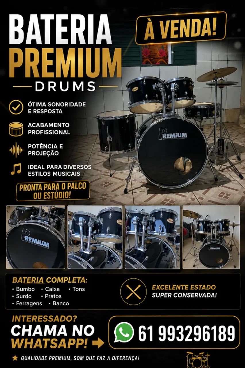 BATERIA COMPLETA E EQUIPAMENTOS A PARTE 