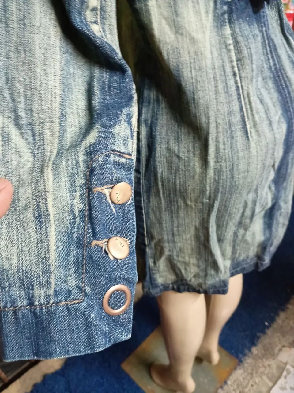 Casaco/Vestido Jeans Feminino com Detalhes Bordados - Foto 6