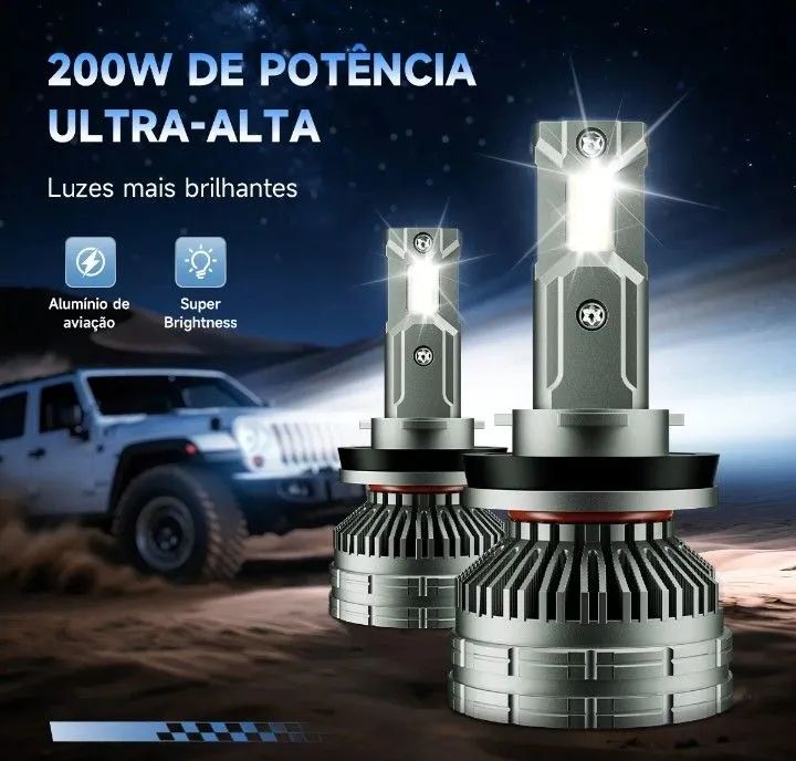 Kits Lâmpadas Led 200W/40.000 Lúmens, Cinoy 12.000 Lúmens e