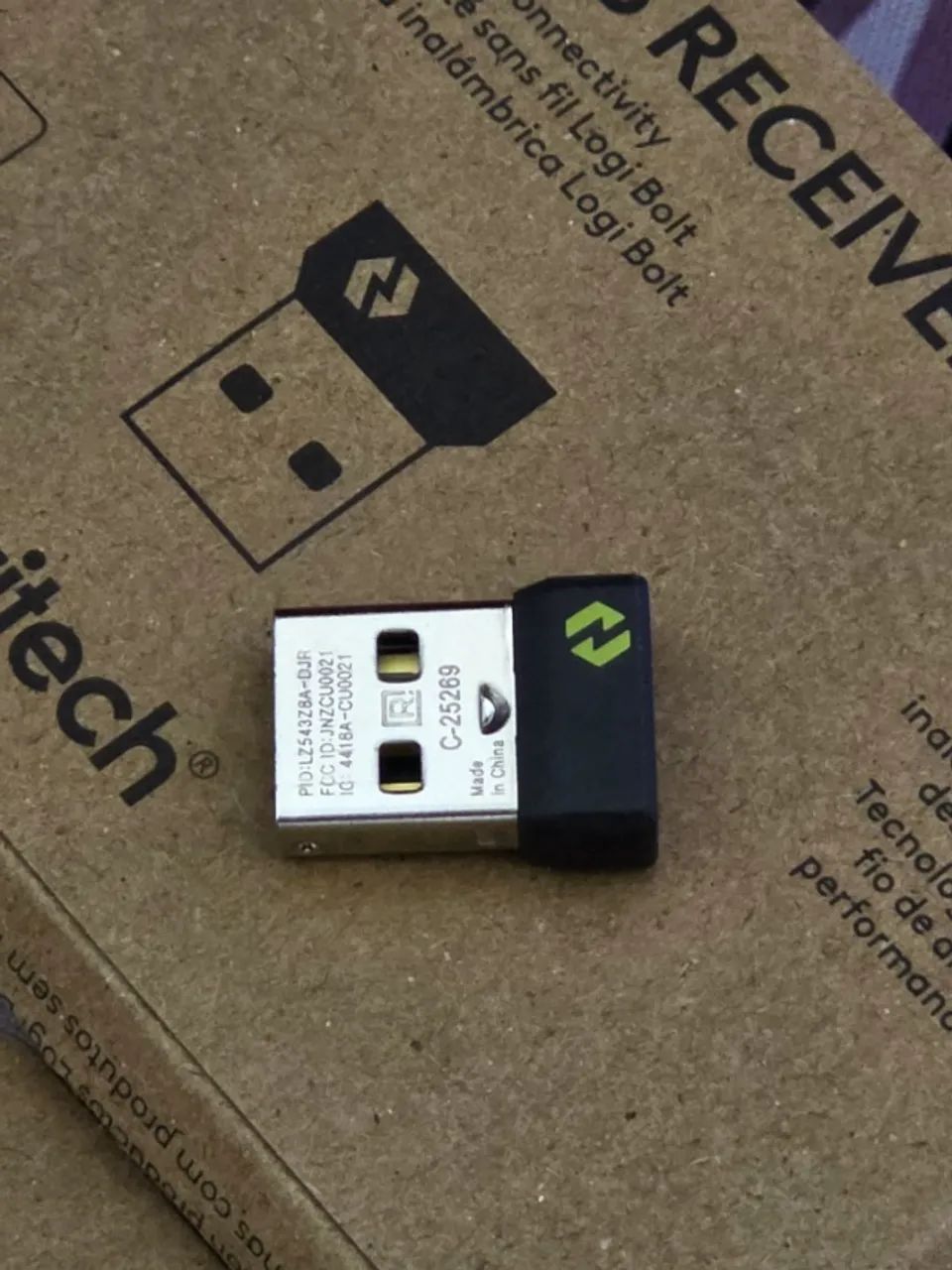 Receptor Logitech USB Logi Bolt Mouse e Teclado