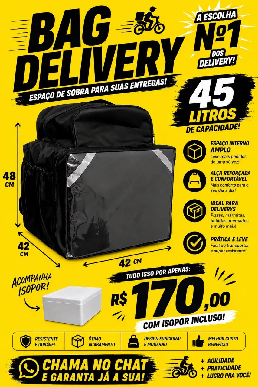 Bag 45 litros para entregas 