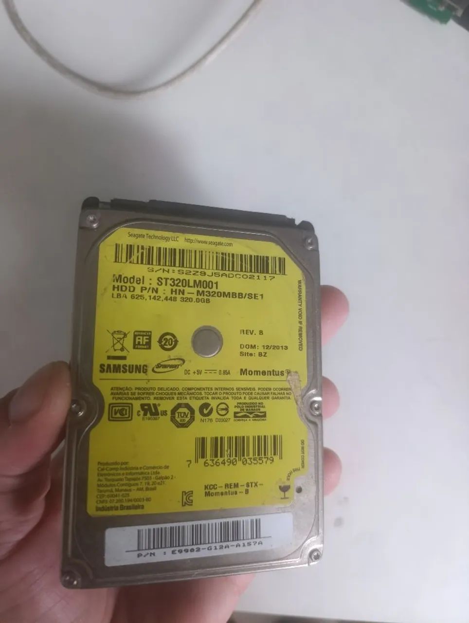 HD de NOTEBOOK 320GB