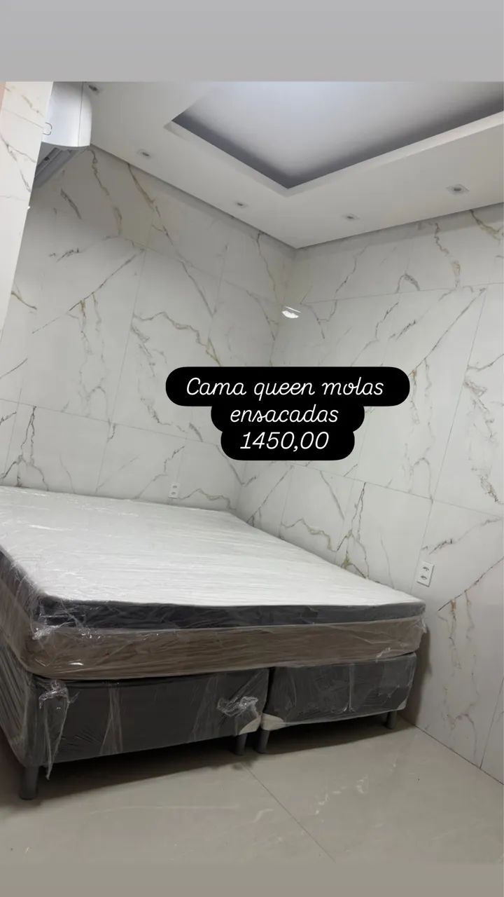 CAMA QUEEN MOLAS ENSACADAS BASE SEPARADA 1450 