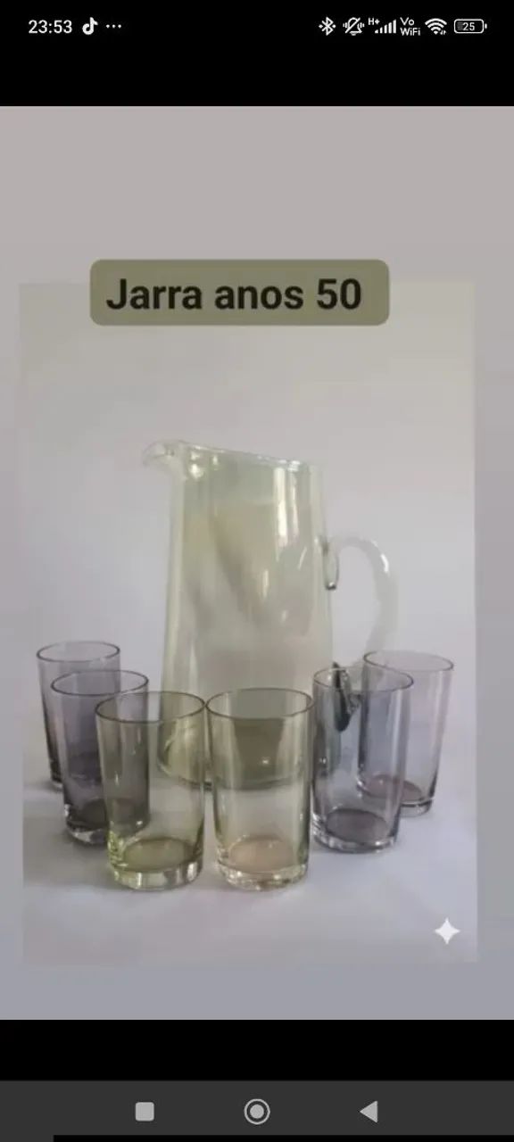 Jarra com copos a os 50
