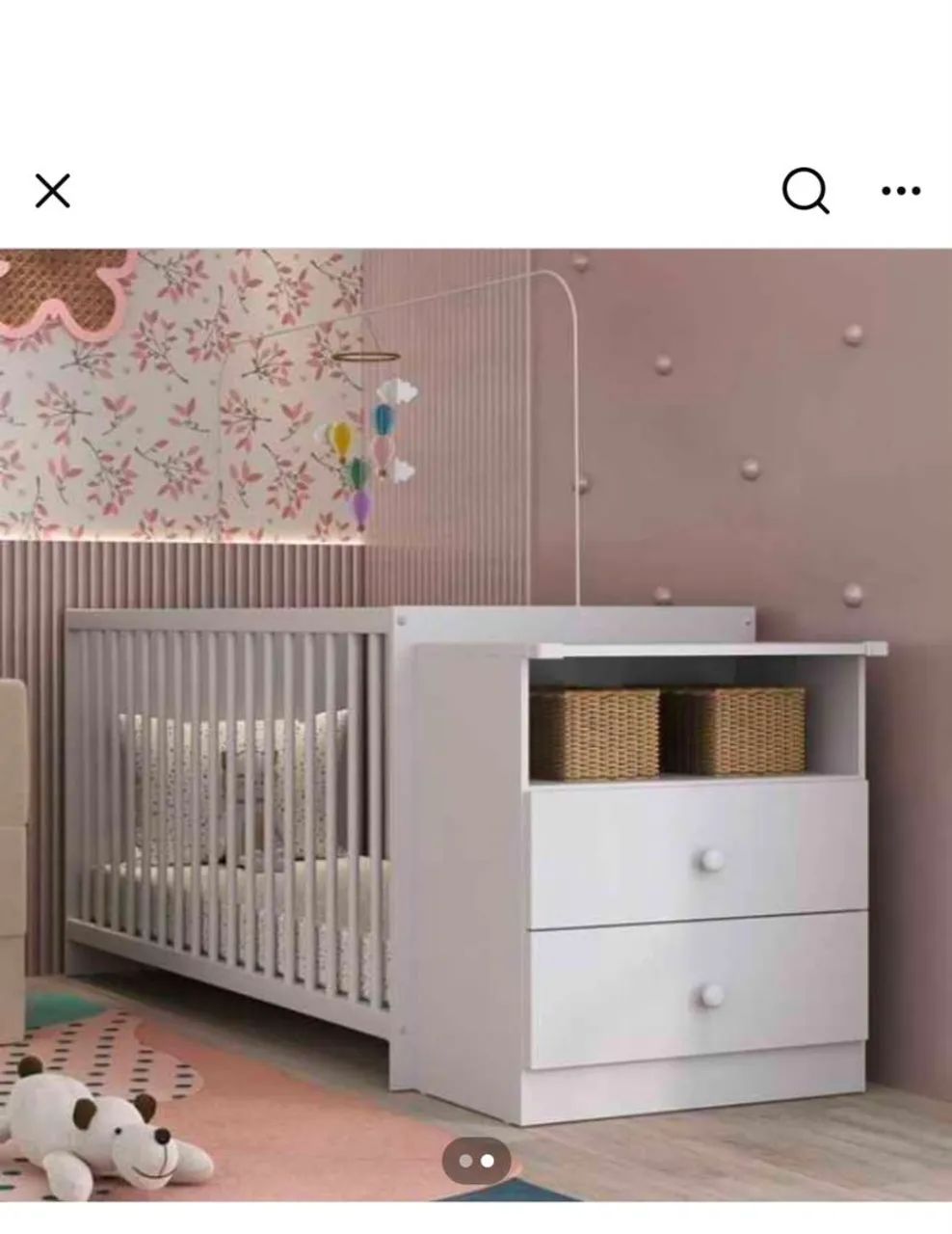 BERÇO C/ COLCHÃO + CÔMODA - Foto 4