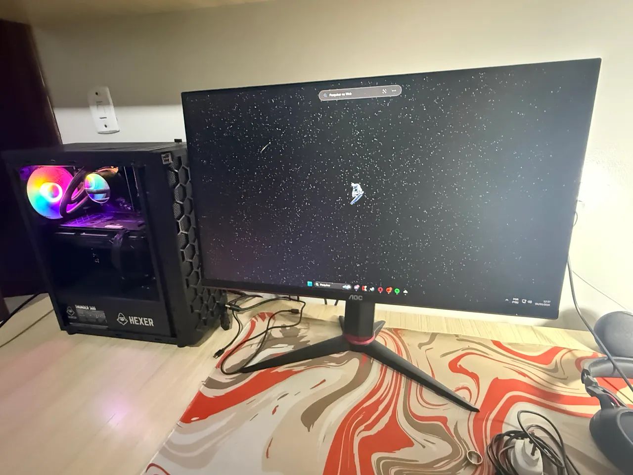 Pc Gamer Ryzen 7 5700x3d + 2060 SUPER e monitor Gamer. 