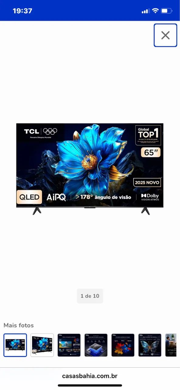 Tv smart TCL 65 polegadas Qled 4k Ultra hd Google tv e chromecast - Foto 3