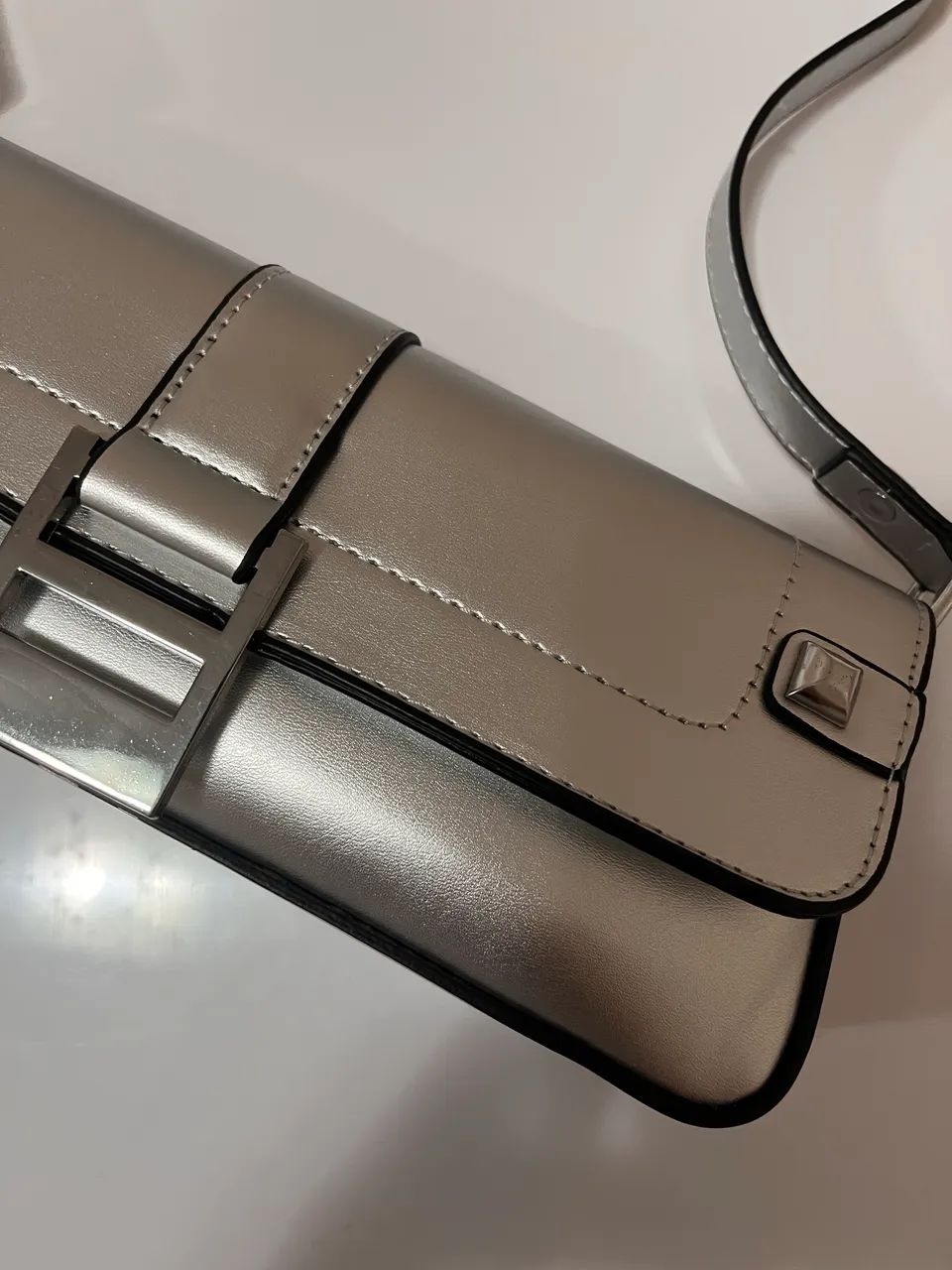 Bolsa pequena prata - Foto 2