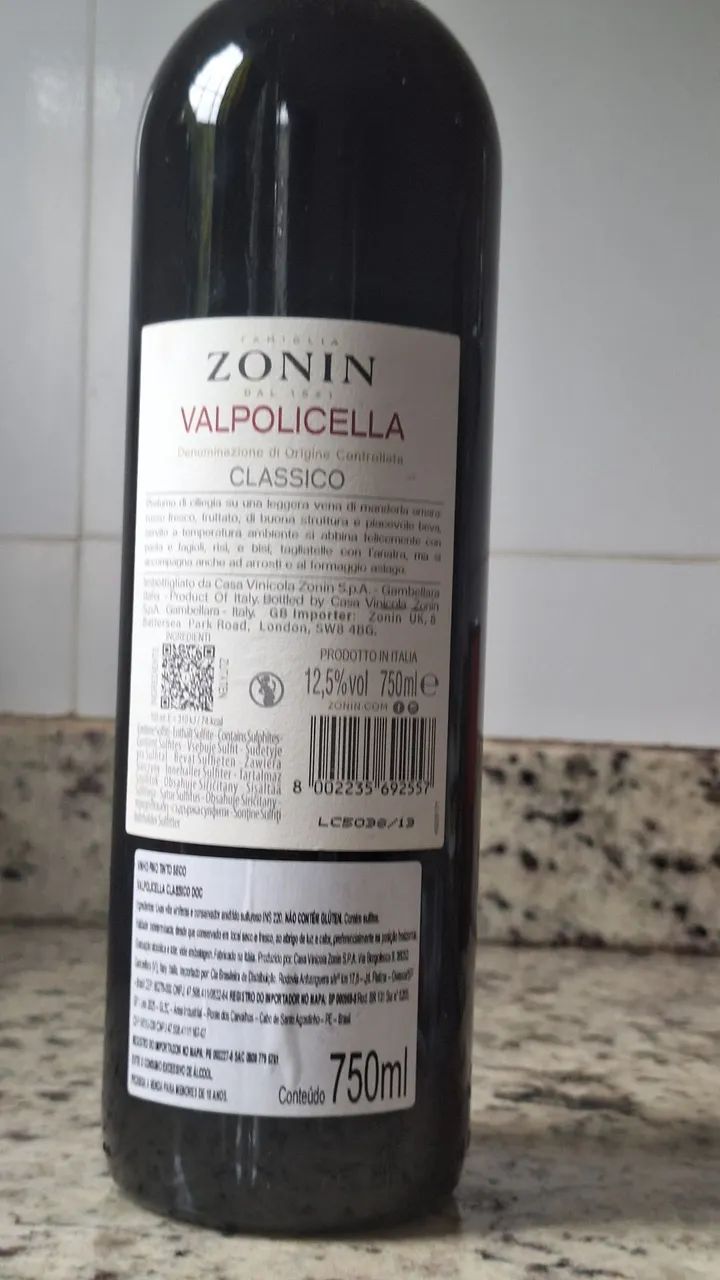 Vinho Zonin Valpolicella Clássico  - Foto 4