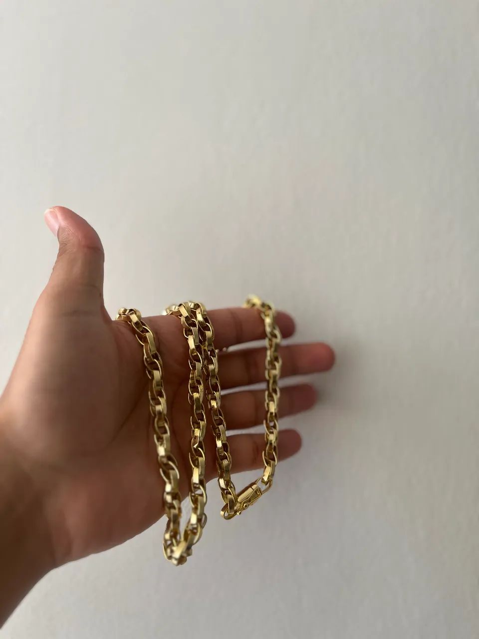 Corrente Baguete Dupla 8mm banhada a ouro masculina - Foto 4