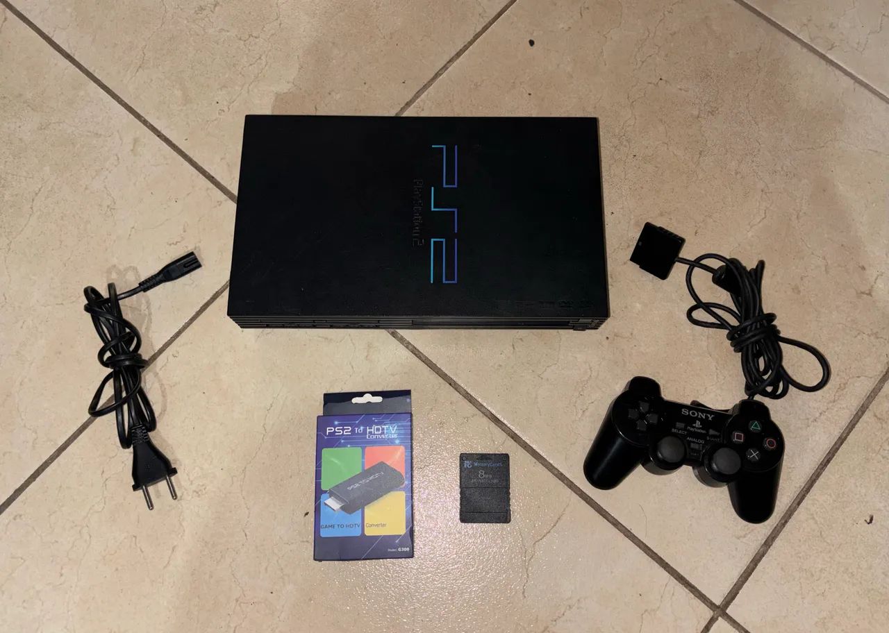 PS2 Fat 39001 leitor funcionando 100% + acessórios